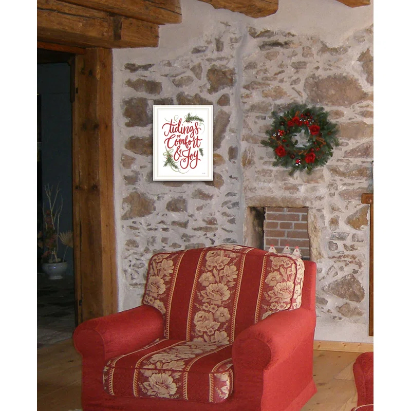 The Holiday Aisle® Tidings Of Comfort & Joy Framed Wall Art for Living Room, Home Wall Décor By House Fenway | Wayfair