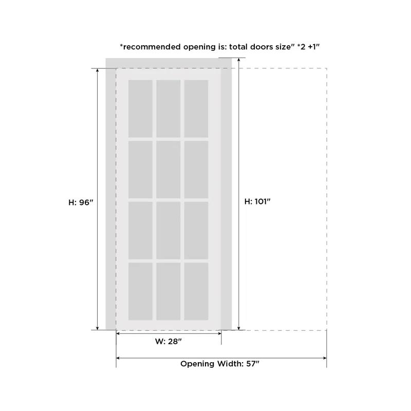 SARTODOORS Quadro Frosted Glass Sliding Closet White Door with Installation Hardware Kit