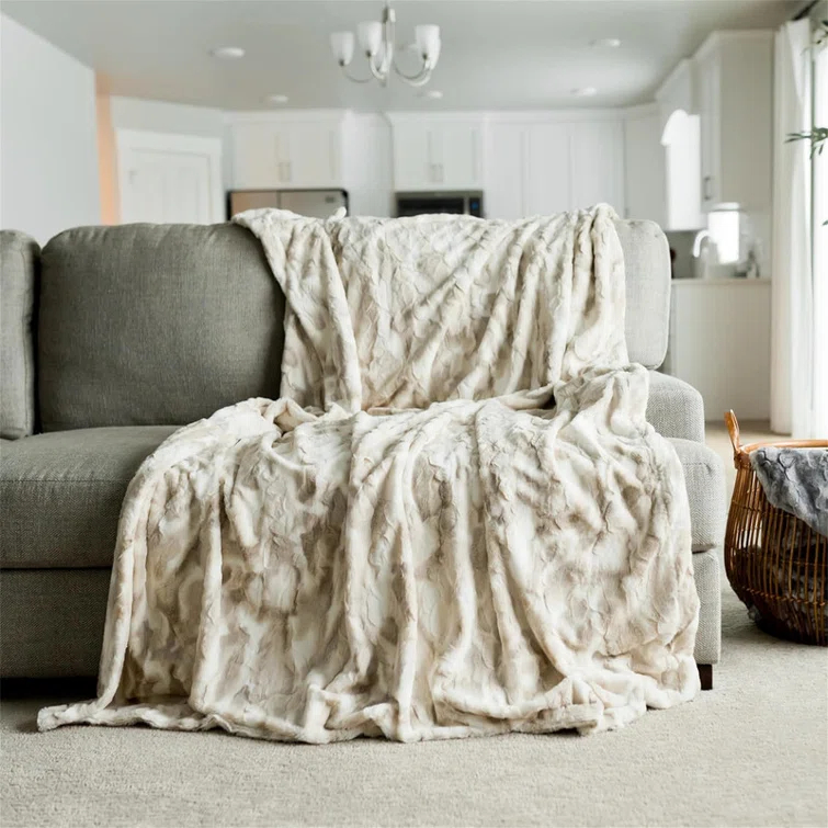 Graced Soft Luxuries Double Sided Faux Fur Throw Blanket, Multiple Colors