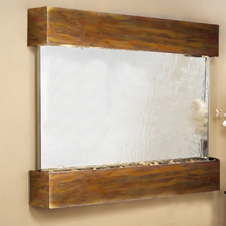 Adagio Fountains Teton Falls Acrylic Weather Resistant Wall Base Fountain with Light