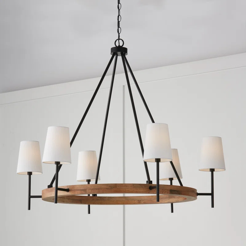 Capital Lighting Jonah 6 - Light Dimmable Wagon Wheel Chandelier