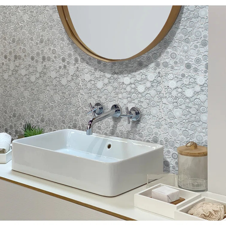 Apollo Tile 12" x 12" Glass Metal Look Mosaic Wall Tile