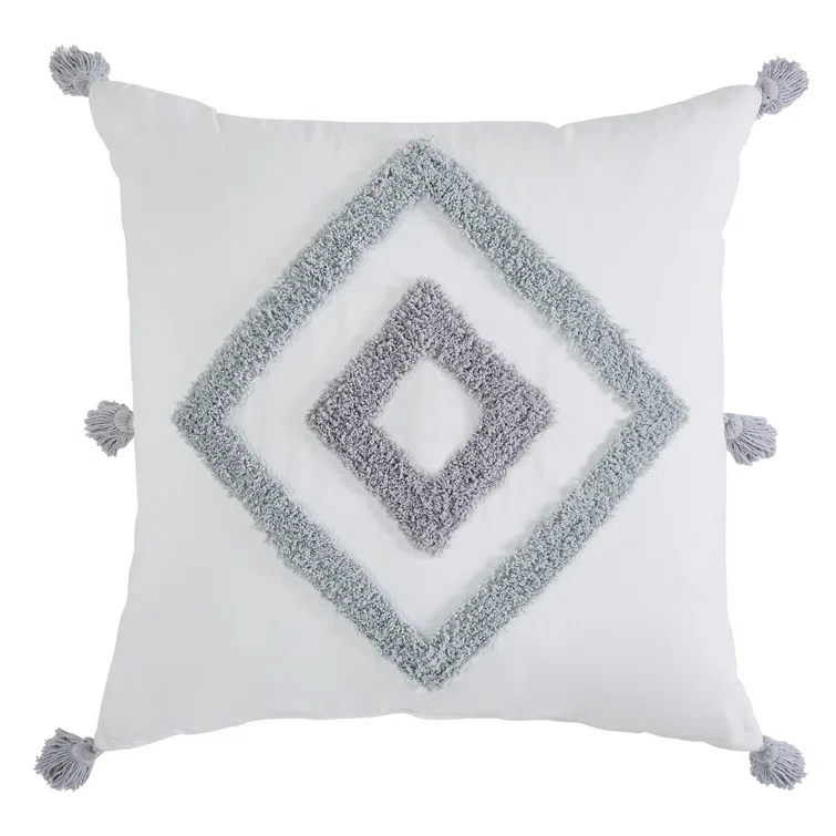 VCNY Tufted 20" x 20" Boho Diamond Cotton Decorative Pillow