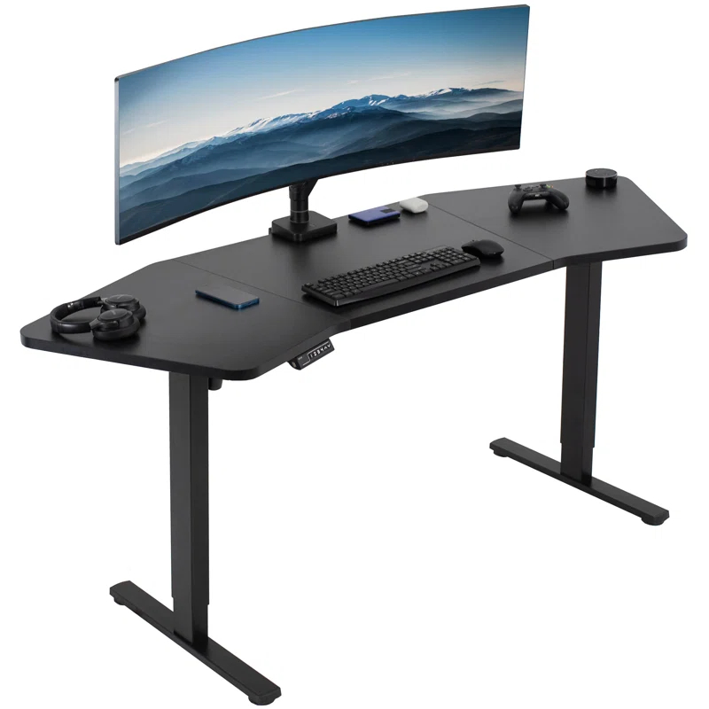 Vivo VIVO Corner Electric 71" x 24" Desk, Wing-Shaped Table Top
