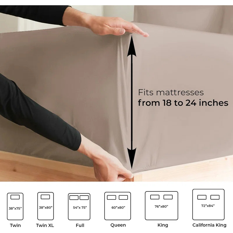 CGK Linens Extra Deep Pocket luxury Sheet Set - Solid Ultra Soft & Cooling Sheet Sets