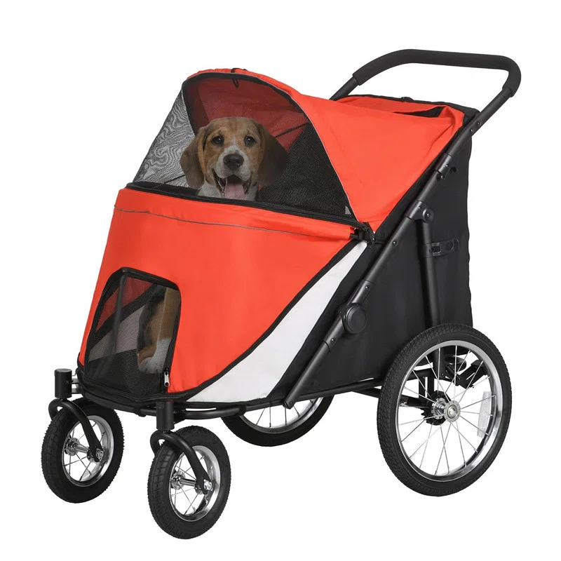 Pet Stroller for Medium and Large Dogs and Cats,Easy Fold Dog Stroller with Storage Bags,for Outdoor