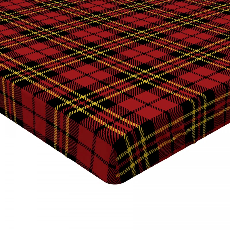 Ambesonne Microfiber Plaid Fitted Sheet