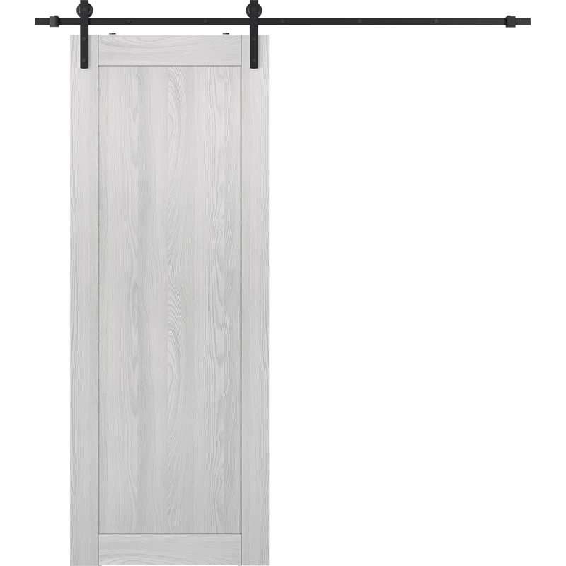 Belldinni 1 Panel Shaker Manufactured Wood Composite Sliding Barn Door With Hardware Kit