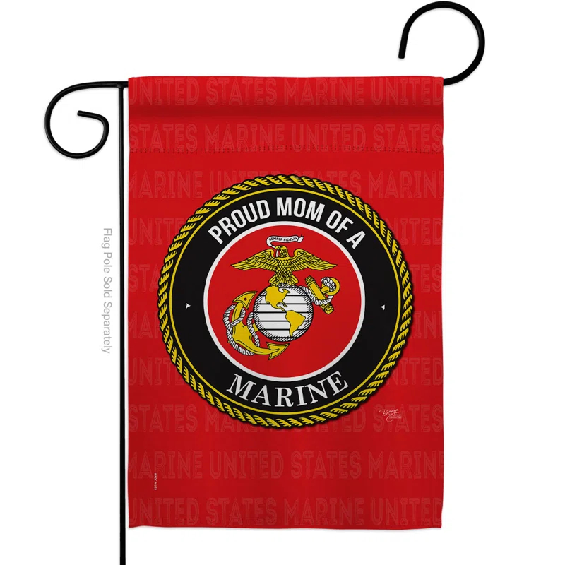 Breeze Decor G158518-BO Proud Dad Marines Garden Flag Armed Forces Marine Corps 13 x 18.5 in. Double-Sided Decorative Vertical Flags for House Decoration Banner Yard Gift