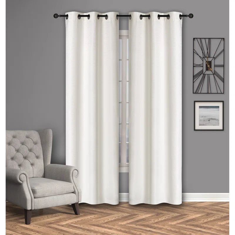 Safdie & Co. Inc. Polyester Room Darkening Curtain Pair (Set of 2)