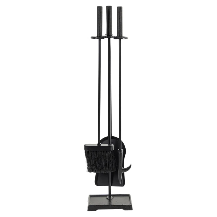 Modern Ember Modern Ember Harper Fireplace Tool Set - Includes Brush, Shovel, Fire Poker and Stand - Steel