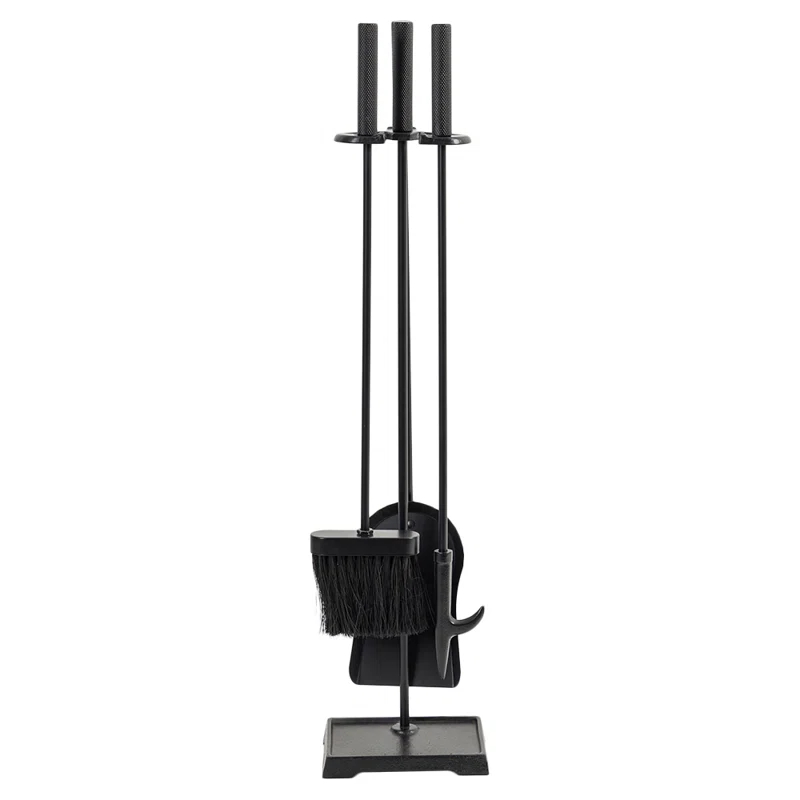 Modern Ember Modern Ember Harper Fireplace Tool Set - Includes Brush, Shovel, Fire Poker and Stand - Steel