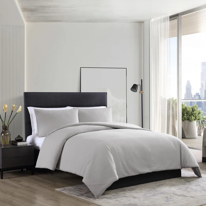 Vera Wang Vera Wang Waffle Pique Solid Cotton Comforter Set