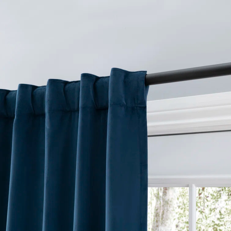 Everly Quinn Premium Velvet Myreon Solid Color Blackout Thermal Rod Pocket Single Curtain Panel Liner