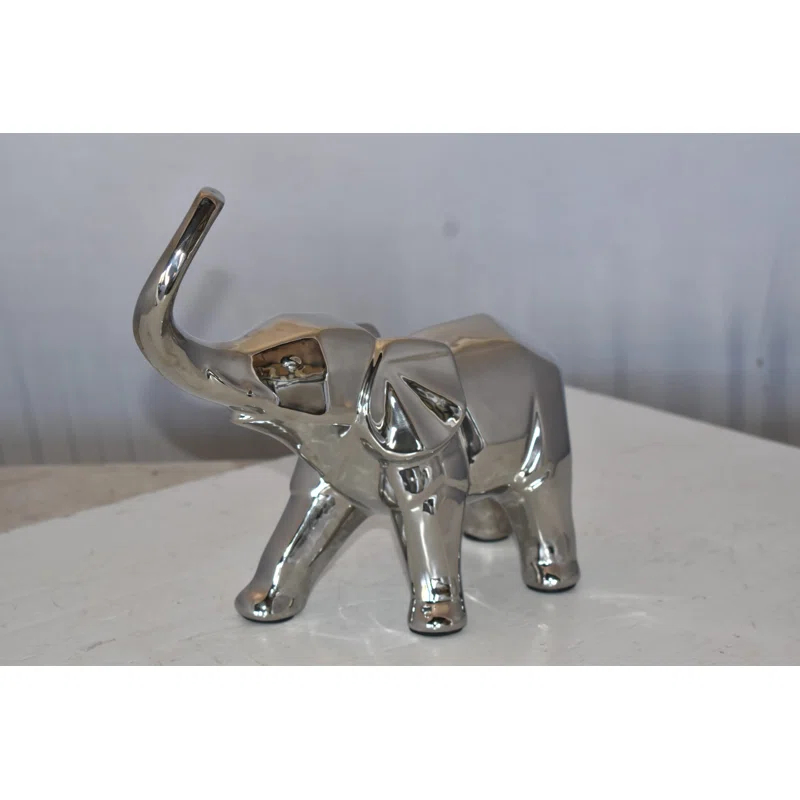 Elephant Statue Modern Art Ceramic Size: 15" x 14" x 10"H