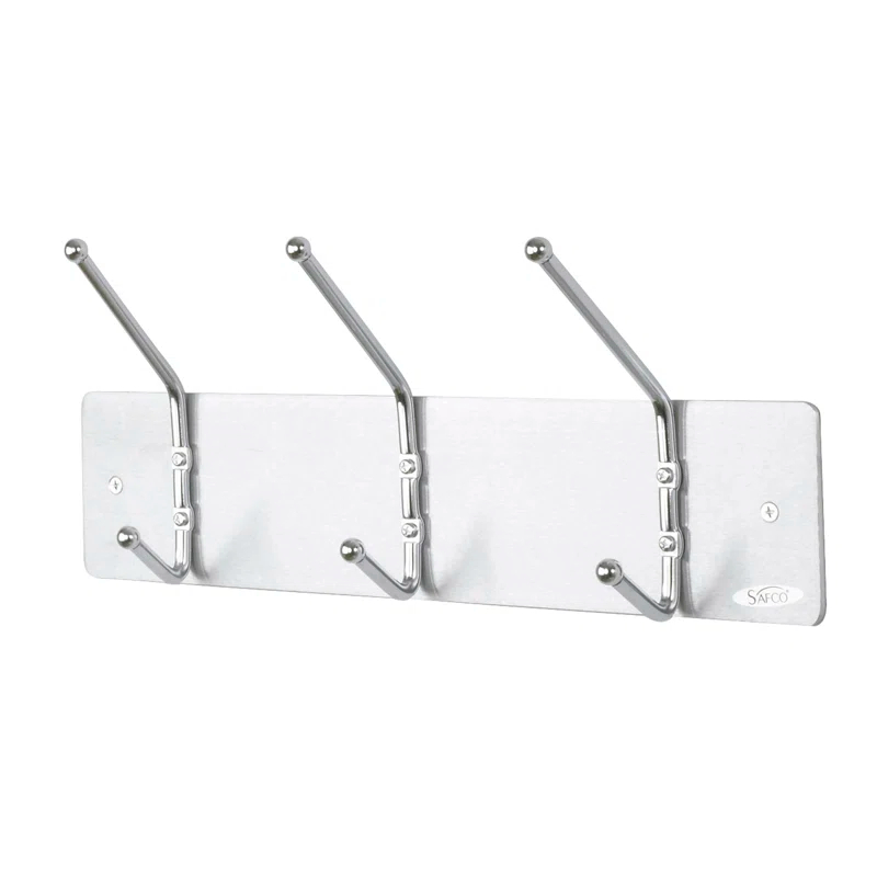 3 Hook Ball-Tipped Double-Hook Wall Mounted Coat Rack