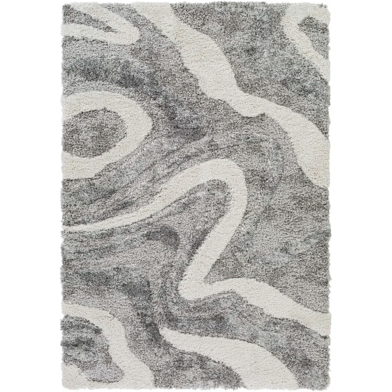 Wade Logan® Dittman Machine Woven Abstract Gray Area Rug