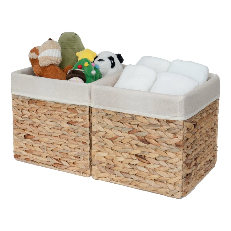 Breakwater Bay 2 Piece Wicker Storage Cube Basket Set & Reviews | Wayfair
