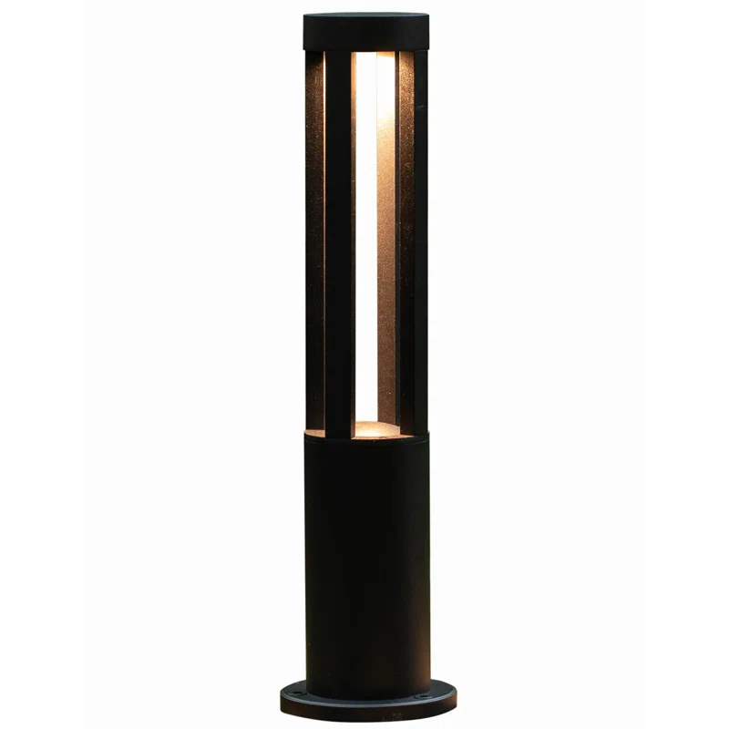 Gardenised Black Integrated LED Metal Bollard Light