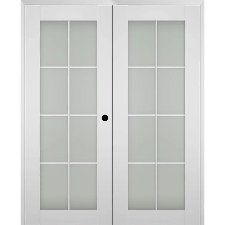 Belldinni Smart Pro 8 Lite Manufactured Wood and Frosted Glass Paneled Interior Double Prehung Door