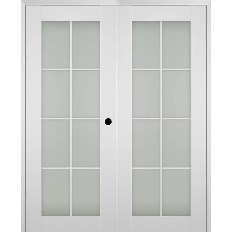 Belldinni Smart Pro 8 Lite Manufactured Wood and Frosted Glass Paneled Interior Double Prehung Door