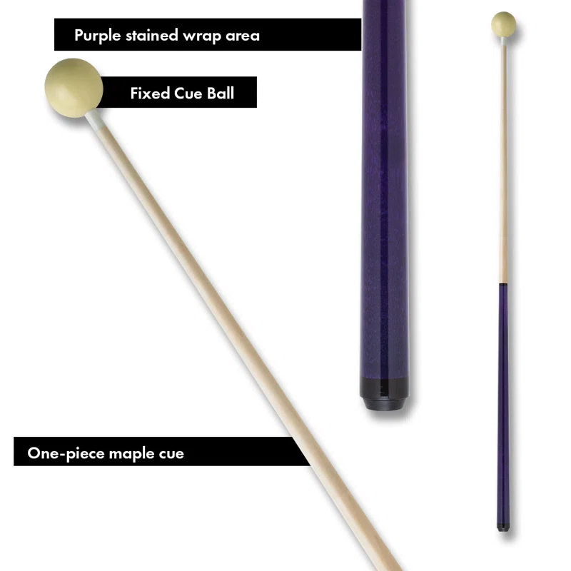 Junior Ipjrc Cue With Attached Ball - 44in - Purple