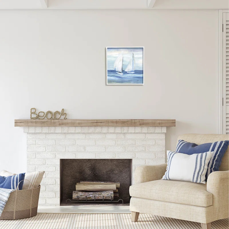 Stupell Industries Au-399-Giclee " Two Sailboats Abstract Blue Scene " by Marilyn Dunlap