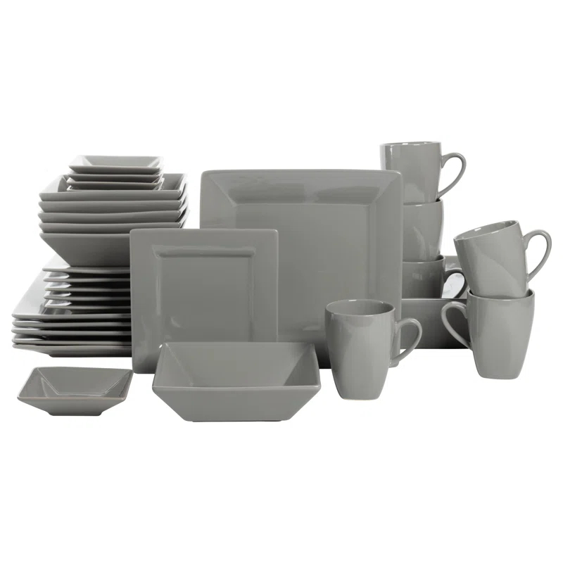 Ten Strawberry Street Nova Square Stoneware 38 Piece Dinnerware Set, Service for 6
