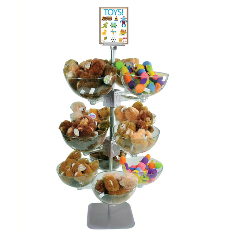 Azar Displays Quad Arm Bowl Tower 14" Diameter Plastic Bowls (12 Bowls)