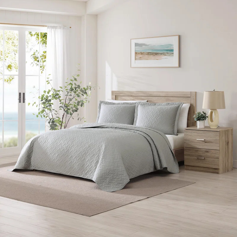 Tommy Bahama Home Tommy Bahama Raffia Solid Cotton Reversible Quilt Set