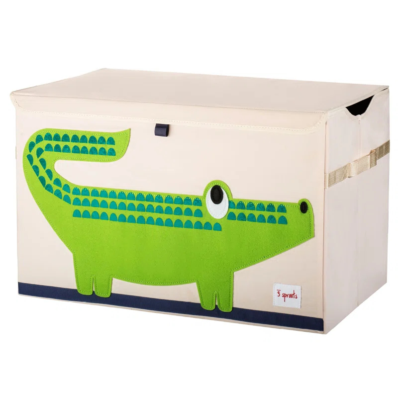 3 Sprouts 3 Sprouts  - Toy Chest Storage Box for Kids Playroom, Crocodile