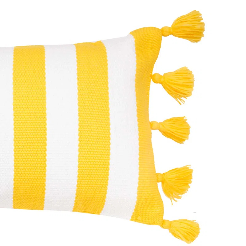 C&F Home Cabana Daffodil Stripes Tassels Pillow