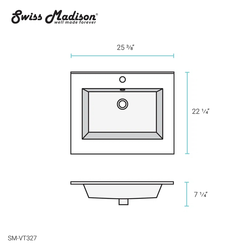 Voltaire 25" Single Bathroom Vanity Top