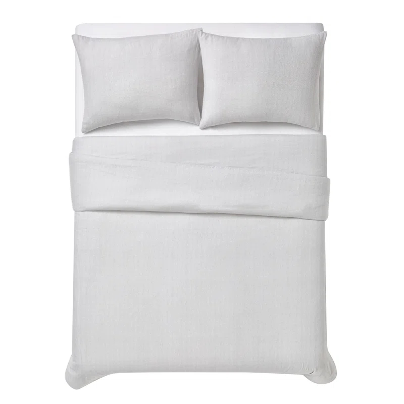 London Fog London Fog Herringbone Flannel Duvet Cover Set