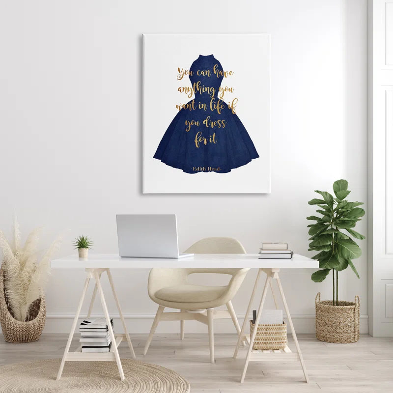 Stupell Industries " If You Dress For It Quote Blue Gown Fashion " by Amanda Greenwood