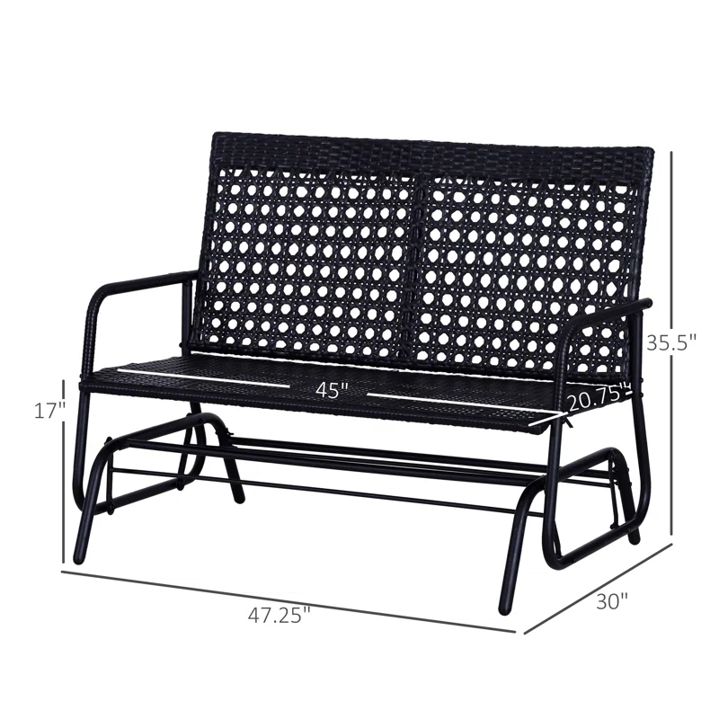 Lark Manor™ Patio 2-Person Wicker Glider Bench Rocking Chair
