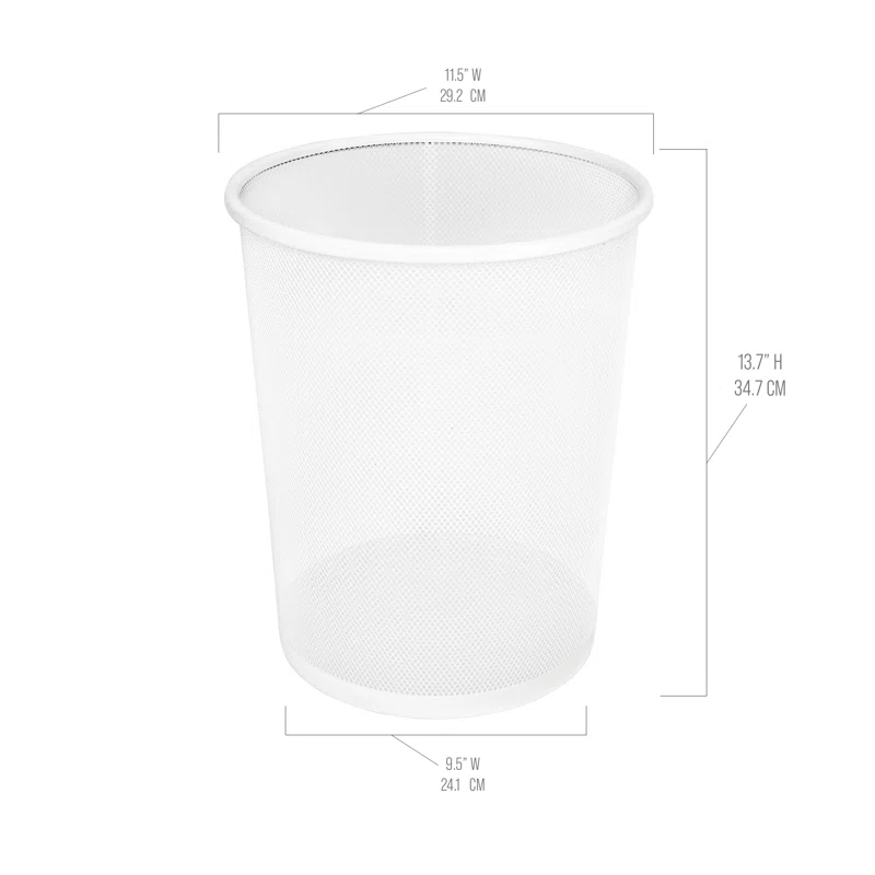Seville Classics Mesh Trash Can, Waste Paper Basket, Round (Set of 2)