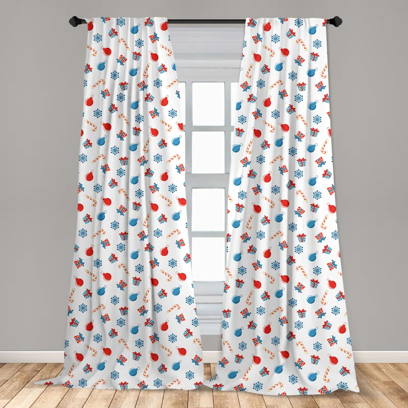 Ambesonne Semi-Sheer Rod Pocket Curtain Panels (Set of 2)