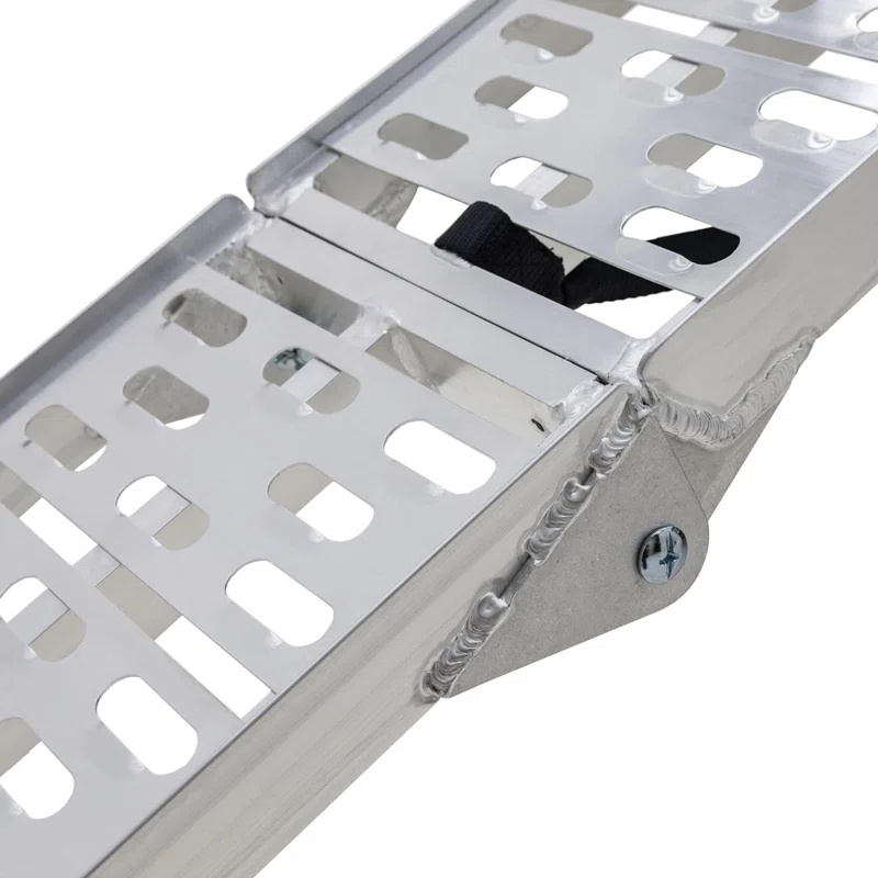 Black Widow Black Widow Aluminum Folding Motorcycle Ramp Arched Plate, Single Runner, Silver