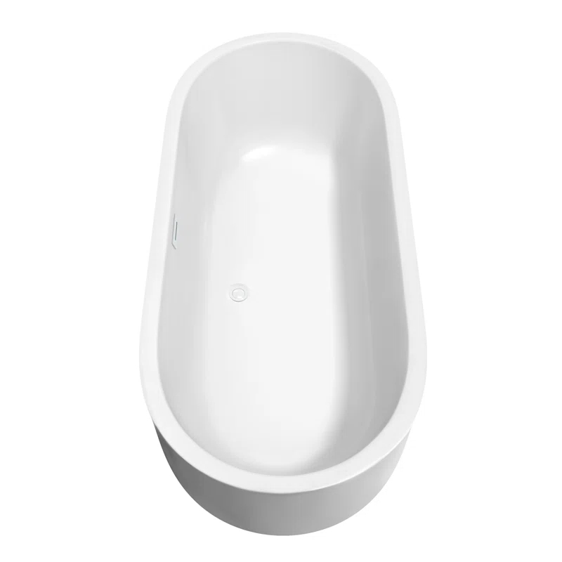 Wyndham Collection WCOBT101371SWATPBK Juliette 71'' x 31.5'' Freestanding Soaking Acrylic Bathtub with Faucet
