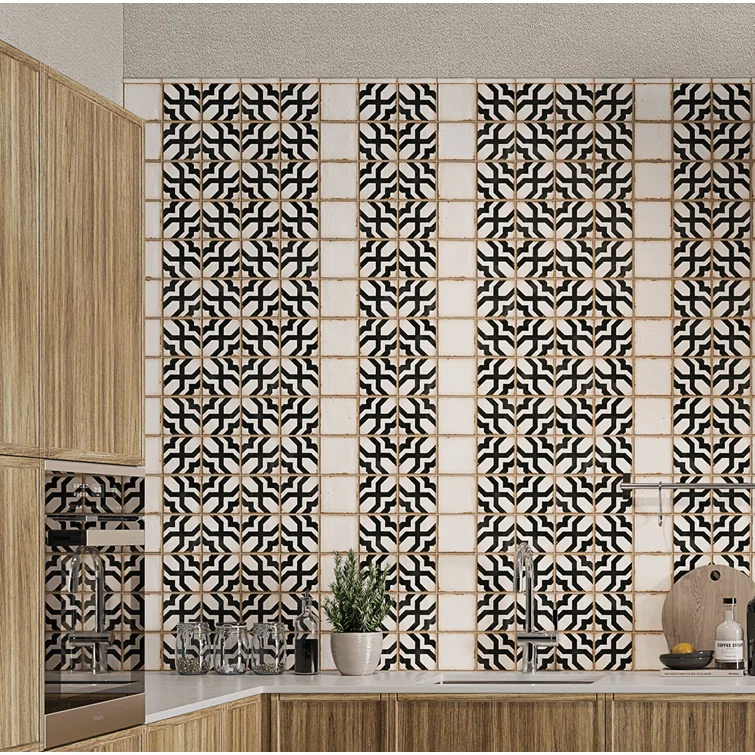 Bedrosians Casablanca 5" x 5" Ceramic Patterned Floor Use Tile (Set of 32)