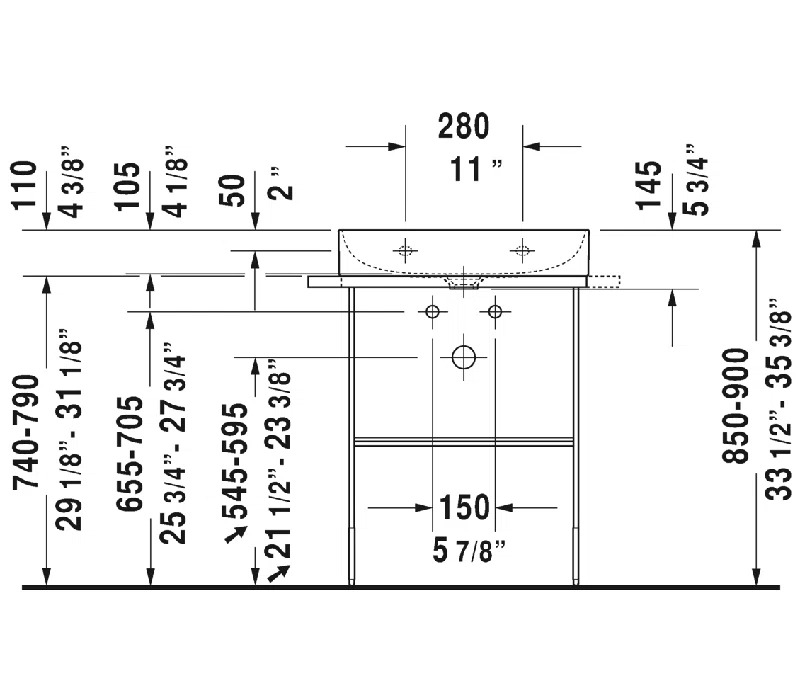 Duravit 2353600071 Ceramic Rectangular Vessel Bathroom Sink