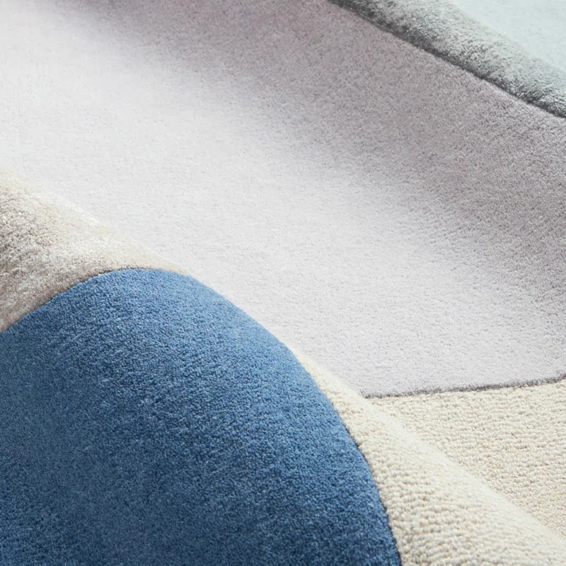 Town & Country Luxe Olso Abstract Colorblock Handcrafted Area Rug Beige/Blue/Grey
