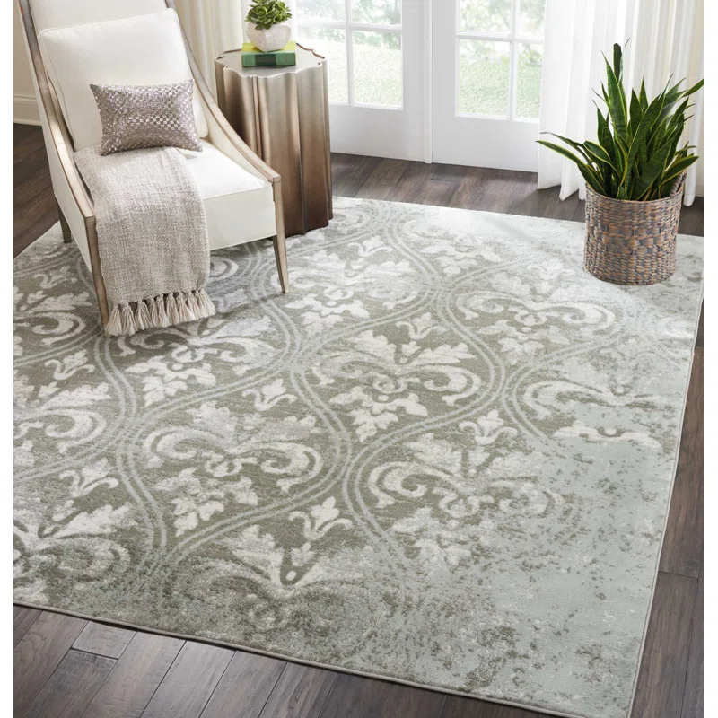 Ophelia & Co. Mccay Abtract Neutral Gray Area Rug