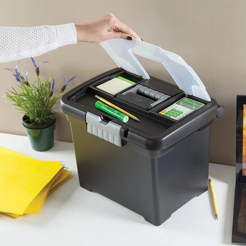 Sterilite Portable Lockable File Plastic Box Set (Set of 8)