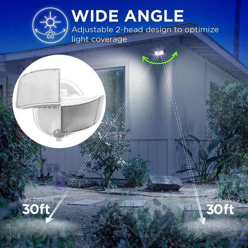 Home Zone Security 2 - Head LED Battery Powered Outdoor Security Flood Light with Motion Sensor