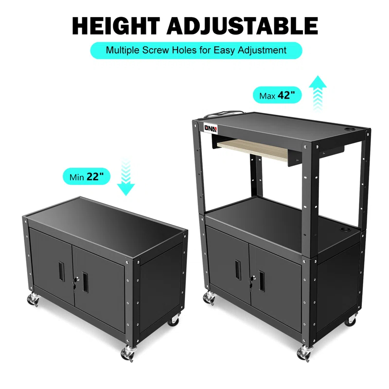 DNA Motoring 58'' H x 33'' W AV Cart