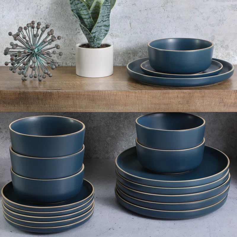 Gibson Gibson Soho Lounge Matte 18 Piece Dinnerware Set, Service for 6