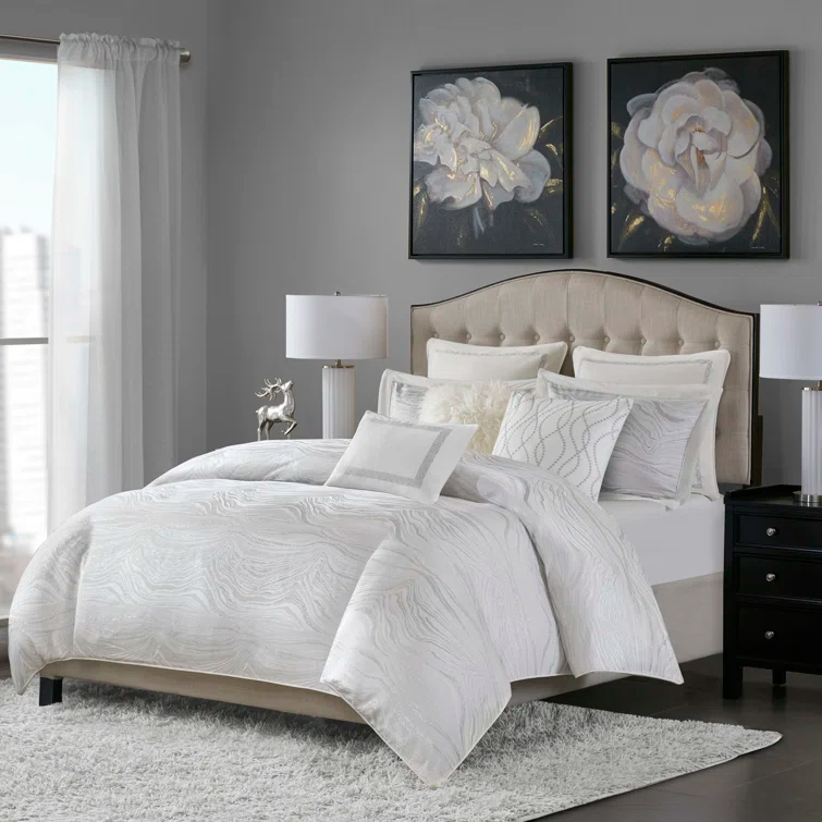 Madison Park Signature Shades of Grey Textured Comforter Set