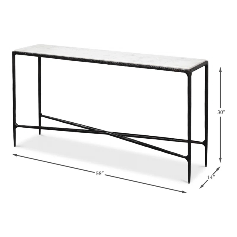 Sarreid Ltd Dakor 58'' Marble Top Console Table